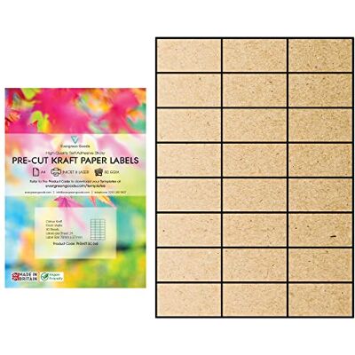 EVG Evergreen Goods Papier Kraft Autocollant Mat Prédécoupé A4 720 Étiquettes - Publicité EVG Evergreen Goods Papier Kraft Autocollant Mat Prédécoupé A4 720 Étiquettes - Publicité