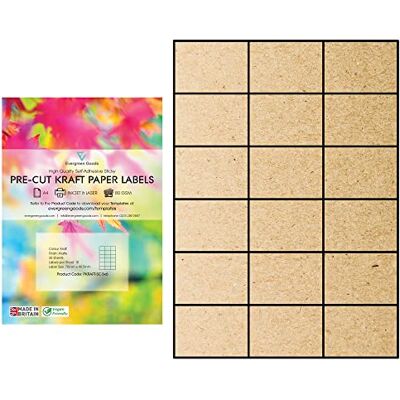 EVG Evergreen Goods Papier Kraft Autocollant Mat Prédécoupé A4 540 Étiquettes - Publicité EVG Evergreen Goods Papier Kraft Autocollant Mat Prédécoupé A4 540 Étiquettes - Publicité