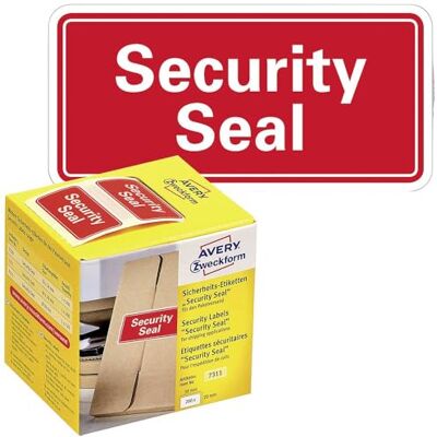 Avery 7311 A Safety Void Lot de 200 joints de sécurité - Publicité Avery 7311 A Safety Void Lot de 200 joints de sécurité - Publicité