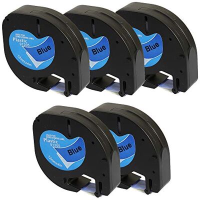 PRESTIGE CARTRIDGE Lot de 5 étiquettes en plastique 91205 91225 S0721700 S0721650 Noir sur bleu (12 mm x 4 m) Compatible avec LetraTag LT110T, LT100H, LT100T, QX50, XR, XM, 2000 - Publicité PRESTIGE CARTRIDGE Lot de 5 étiquettes en plastique 91205 91225 S0721700 S0721650 Noir sur bleu (12 mm x 4 m) Compatible avec LetraTag LT110T, LT100H, LT100T, QX50, XR, XM, 2000 - Publicité