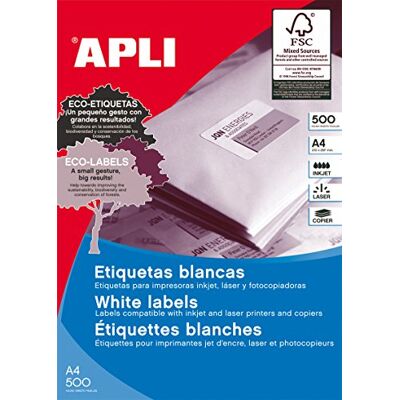 Apli 10559 Lot de 500 Étiquettes Autocollantes Blanches Permanentes 70 x 25,4 mm - Publicité Apli 10559 Lot de 500 Étiquettes Autocollantes Blanches Permanentes 70 x 25,4 mm - Publicité