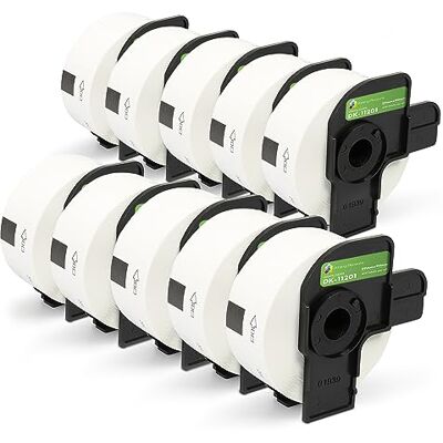 Printing Pleasure 10x Compatible DK-11201 29mm x 90mm Étiquettes d'adressage standard (400 Étiquettes par rouleau) pour Brother P-Touch QL-500 550 570 700 710W 720NW 800 810W 820NWB 1050 1100 1110NWB, Papier thermique - Publicité Printing Pleasure 10x Compatible DK-11201 29mm x 90mm Étiquettes d'adressage standard (400 Étiquettes par rouleau) pour Brother P-Touch QL-500 550 570 700 710W 720NW 800 810W 820NWB 1050 1100 1110NWB, Papier thermique - Publicité