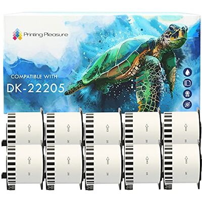 Printing Pleasure 10x Compatible DK-22205 62mm x 30.48m Papier étiquettes continues pour Brother P-Touch QL-500 500BS 550 560 560VP 570 700 710W 720NW 800 810W 820NWB 1050 1050N 1060N 1100 1110NWB, Papier thermique - Publicité Printing Pleasure 10x Compatible DK-22205 62mm x 30.48m Papier étiquettes continues pour Brother P-Touch QL-500 500BS 550 560 560VP 570 700 710W 720NW 800 810W 820NWB 1050 1050N 1060N 1100 1110NWB, Papier thermique - Publicité
