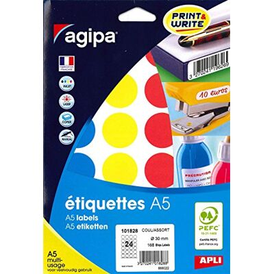 Apli -AGIPA 10098 Pastille Adhésive 30mm Pochette Lot de 168 Bleu - Publicité Apli -AGIPA 10098 Pastille Adhésive 30mm Pochette Lot de 168 Bleu - Publicité