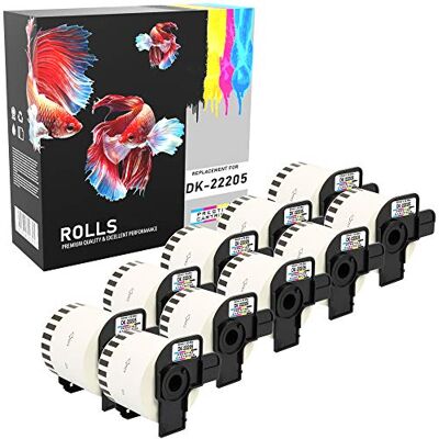PRESTIGE CARTRIDGE DK22205 Rouleau Papier Etiquettes compatible pour Brother P-Touch 62mm x 30.48m (Lot de 10) - Publicité PRESTIGE CARTRIDGE DK22205 Rouleau Papier Etiquettes compatible pour Brother P-Touch 62mm x 30.48m (Lot de 10) - Publicité