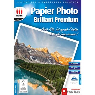 Micro Application Papier Photo Brillant A3 255 g/m² 15 Feuilles Grand Format Premium pour Imprimante Jet d’Encre Couleurs Éclatantes et Détails Précis pour Photos et Créations Artistiques - Publicité Micro Application Papier Photo Brillant A3 255 g/m² 15 Feuilles Grand Format Premium pour Imprimante Jet d’Encre Couleurs Éclatantes et Détails Précis pour Photos et Créations Artistiques - Publicité