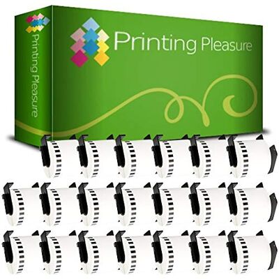Printing Pleasure 20 x DK44205 Étiquettes continues pour Brother P-Touch QL-500 QL-500BW QL-550 QL-570 QL-700 QL-720NW QL-800 QL-810W QL-820NWB QL-1050 QL-1060N QL-1100 QL-1110NWB 62mm x 30.48m adhésives enlevables - Publicité Printing Pleasure 20 x DK44205 Étiquettes continues pour Brother P-Touch QL-500 QL-500BW QL-550 QL-570 QL-700 QL-720NW QL-800 QL-810W QL-820NWB QL-1050 QL-1060N QL-1100 QL-1110NWB 62mm x 30.48m adhésives enlevables - Publicité