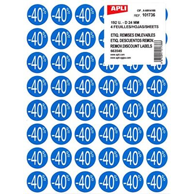 Agipa Pochette de 192 pastilles Remises -40% Diam 24 mm Bleu - Publicité Agipa Pochette de 192 pastilles Remises -40% Diam 24 mm Bleu - Publicité