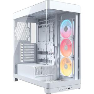 Corsair Frame 4500X LX-R RGB Link Boîtier PC Moyen-Tour en Verre Panoramique – Système de Fixation du Ventilateur InfiniRail, Peut Accueillir Deux Radiateurs de 360 mm, 3X LX120-R RGB Link – Blanc - Publicité Corsair Frame 4500X LX-R RGB Link Boîtier PC Moyen-Tour en Verre Panoramique – Système de Fixation du Ventilateur InfiniRail, Peut Accueillir Deux Radiateurs de 360 mm, 3X LX120-R RGB Link – Blanc - Publicité