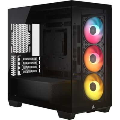 Corsair 2800X RS-R Ventilateur Inversé ARGB Micro-ATX Boîtier PC – Noir 3 Ventilateurs Inclus, Vitre Panoramique, GPU Anti-affaissement, Compatible Cartes Mères à Connexion Inversée - Publicité Corsair 2800X RS-R Ventilateur Inversé ARGB Micro-ATX Boîtier PC – Noir 3 Ventilateurs Inclus, Vitre Panoramique, GPU Anti-affaissement, Compatible Cartes Mères à Connexion Inversée - Publicité