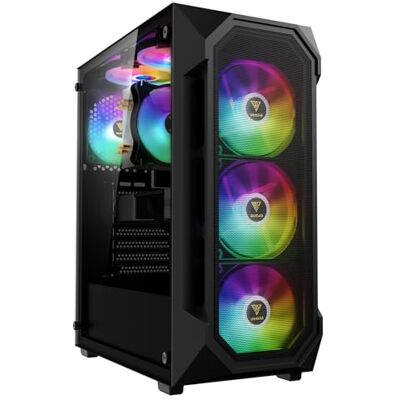 GAMDIAS Aura GC1 Elite ARGB ATX Boîtier PC Mid Tower Ventilateur 4 x 120 ARGB Panneau Avant en Maille Haute Circulation d'air Panneau latéral en Verre trempé Installation sans Outils Noir - Publicité GAMDIAS Aura GC1 Elite ARGB ATX Boîtier PC Mid Tower Ventilateur 4 x 120 ARGB Panneau Avant en Maille Haute Circulation d'air Panneau latéral en Verre trempé Installation sans Outils Noir - Publicité
