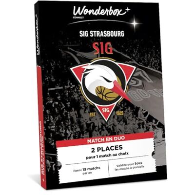 Wonderbox Connect Coffret Cadeau Sig Strasbourg Match en Duo 2 Places pour 1 Match au Choix Parmi 17 matchs par an, valable pour Tous Les matchs à Domicile Validité 27 Mois - Publicité Wonderbox Connect Coffret Cadeau Sig Strasbourg Match en Duo 2 Places pour 1 Match au Choix Parmi 17 matchs par an, valable pour Tous Les matchs à Domicile Validité 27 Mois - Publicité