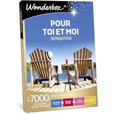 WONDERBOX Coffret Cadeau pour Toi et Moi Sensation pour 2 pers. 1 activité au choix Plus de 7000 expériences Séjour de rêve, repas de chef, soin merveilleux ou loisirs - Publicité WONDERBOX Coffret Cadeau pour Toi et Moi Sensation pour 2 pers. 1 activité au choix Plus de 7000 expériences Séjour de rêve, repas de chef, soin merveilleux ou loisirs - Publicité