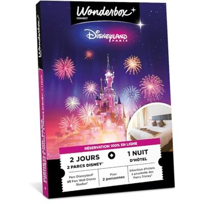 Wonderbox Connect Coffret Cadeau Disneyland Paris Séjour pour 2-2 Parcs Disney 2 entrées pour 2 Jours + 1 Nuit Parc Disneyland® et Walt Disney Studios® Parc à thème Validité 27 Mois - Publicité Wonderbox Connect Coffret Cadeau Disneyland Paris Séjour pour 2-2 Parcs Disney 2 entrées pour 2 Jours + 1 Nuit Parc Disneyland® et Walt Disney Studios® Parc à thème Validité 27 Mois - Publicité