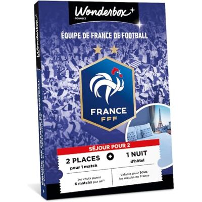 Wonderbox Connect Coffret Cadeau Équipe de France de Football Séjour 2 Places pour 1 Match + 1 Nuit pour 2 dans Un hôtel à proximité Validité 27 Mois - Publicité Wonderbox Connect Coffret Cadeau Équipe de France de Football Séjour 2 Places pour 1 Match + 1 Nuit pour 2 dans Un hôtel à proximité Validité 27 Mois - Publicité