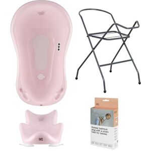 Hylat Baby Hylat Baignoire Bebe Sur Pied- Pliable Support Baignoire Bébé avec Siege de Bain Pour Bebe, Baignoire et Sièges de Bain Complète et Égouttage avec Siège de Bain Amovible, Stable et Confortable - Publicité