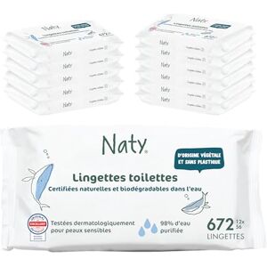 Naty Lingettes Humides - Biodégradables, Compatible avec l'eau - 12 x 56 pièces - Publicité Naty Lingettes Humides - Biodégradables, Compatible avec l'eau - 12 x 56 pièces - Publicité