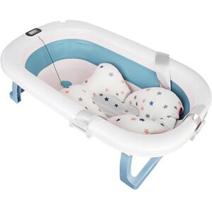 LIUNNCC Baignoire Pliable Enfants avec Coussin de Bain, Baignoire Enfant avec Thermomètre de Voyage Numérique Portable,Comprend un plateau, pour Les Nourrissons de 0 à 36 Mois - Publicité LIUNNCC Baignoire Pliable Enfants avec Coussin de Bain, Baignoire Enfant avec Thermomètre de Voyage Numérique Portable,Comprend un plateau, pour Les Nourrissons de 0 à 36 Mois - Publicité