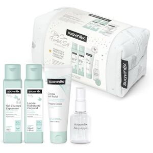 Suavinex , Trousse de Toilette Bébé, Coffret Cadeau Nouveau-né avec : Gel Shampoing 100 ml + Lotion Hydratante 100 ml + Crème pour le Change 75 ml + Eau de Cologne 50 ml. Format Voyage. Bleu Dreams - Publicité Suavinex , Trousse de Toilette Bébé, Coffret Cadeau Nouveau-né avec : Gel Shampoing 100 ml + Lotion Hydratante 100 ml + Crème pour le Change 75 ml + Eau de Cologne 50 ml. Format Voyage. Bleu Dreams - Publicité