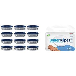 Angelcare Dress Up Recharges Octogonales pour Poubelle à Couche Dress Up/Essential Anti Odeurs Et Grande Capacité Lot de 12 & Lingettes bébé Originales sans plastique WaterWipes, 240 pièces - Publicité