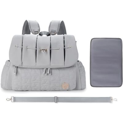 SONARIN Élégant Imperméable Sac à Dos à Langer pour Bébé,Multifonctionnel Grande Capacité Sac à Langer Sac de Maternité Sac à Couches de Voyage avec Matelas à Langer & Bretelle Unique(Gris) - Publicité SONARIN Élégant Imperméable Sac à Dos à Langer pour Bébé,Multifonctionnel Grande Capacité Sac à Langer Sac de Maternité Sac à Couches de Voyage avec Matelas à Langer & Bretelle Unique(Gris) - Publicité