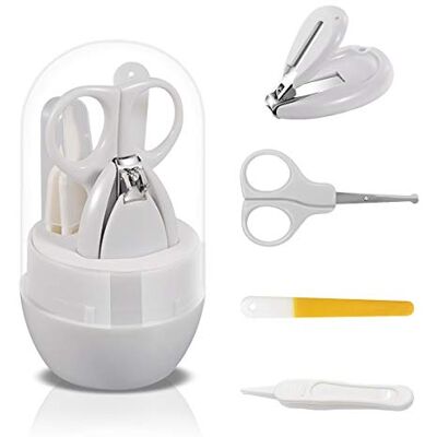 SONARIN Transparent Kit Coupe-Ongles Bébé,kit de toilettage pour bébé 4 en 1,avec coupe-ongles,ciseaux,lime à ongles et pince à Épiler,Kit Soins des Ongles Bébés et Jeunes Enfants(Gris) - Publicité SONARIN Transparent Kit Coupe-Ongles Bébé,kit de toilettage pour bébé 4 en 1,avec coupe-ongles,ciseaux,lime à ongles et pince à Épiler,Kit Soins des Ongles Bébés et Jeunes Enfants(Gris) - Publicité