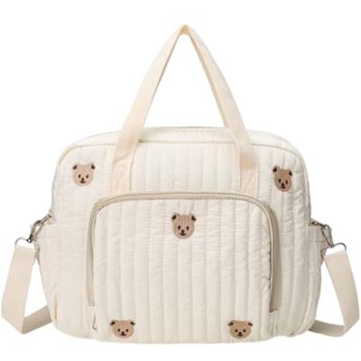 Generic Grand sac à langer cabas, sac à langer matelassé avec motif ours et fleurs, bandoulière réglable, sacs multifonctionnel pour maternité et change de bébé, sacs de voyage pour forents actifs - Publicité Generic Grand sac à langer cabas, sac à langer matelassé avec motif ours et fleurs, bandoulière réglable, sacs multifonctionnel pour maternité et change de bébé, sacs de voyage pour forents actifs - Publicité