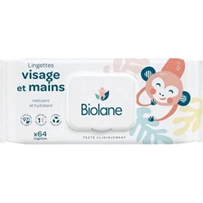 Biolane Lingettes Main Visage Le paquet de 64 Lingettes - Publicité Biolane Lingettes Main Visage Le paquet de 64 Lingettes - Publicité