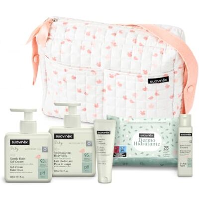 Suavinex , Sac Langer Poussette avec Cosmétiques, Idéal Cadeau Bébé, Rose Coffret naissance avec : Gel Lavant Doux 300 ml + Lait Hydratant 300 ml + Shampooing 100 ml + Crème Change 75 ml + Lingettes - Publicité Suavinex , Sac Langer Poussette avec Cosmétiques, Idéal Cadeau Bébé, Rose Coffret naissance avec : Gel Lavant Doux 300 ml + Lait Hydratant 300 ml + Shampooing 100 ml + Crème Change 75 ml + Lingettes - Publicité