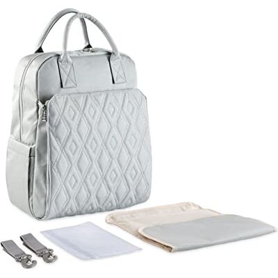 SONARIN Multifonction Élégant Sacs à Dos à Langer pour Bébé,Sacs à Langer Grande Capacité Imperméable Sac à Couches de Voyage Portable avec Matelas à Langer & Crochets de Poussette(Gris) - Publicité SONARIN Multifonction Élégant Sacs à Dos à Langer pour Bébé,Sacs à Langer Grande Capacité Imperméable Sac à Couches de Voyage Portable avec Matelas à Langer & Crochets de Poussette(Gris) - Publicité