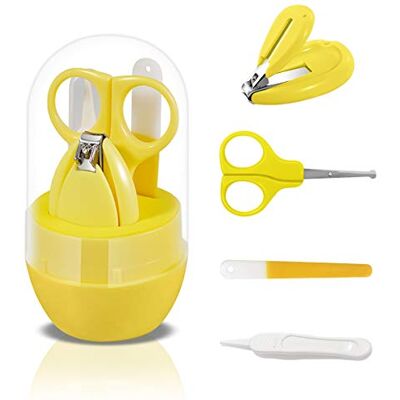 SONARIN Transparent Kit Coupe-Ongles Bébé,kit de toilettage pour bébé 4 en 1,avec coupe-ongles,ciseaux,lime à ongles et pince à Épiler,Kit Soins des Ongles Bébés et Jeunes Enfants(Jaune) - Publicité SONARIN Transparent Kit Coupe-Ongles Bébé,kit de toilettage pour bébé 4 en 1,avec coupe-ongles,ciseaux,lime à ongles et pince à Épiler,Kit Soins des Ongles Bébés et Jeunes Enfants(Jaune) - Publicité