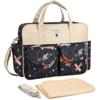 SONARIN Grande Capacité Portable Sac à Langer pour Bébé Fourre-tout,Multifonctionnel Imperméable Sac de Maternité Sacs à Couches de Voyage avec Bandoulière & Matelas à Langer - Publicité SONARIN Grande Capacité Portable Sac à Langer pour Bébé Fourre-tout,Multifonctionnel Imperméable Sac de Maternité Sacs à Couches de Voyage avec Bandoulière & Matelas à Langer - Publicité