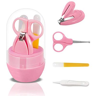 SONARIN Transparent Kit Coupe-Ongles Bébé,kit de toilettage pour bébé 4 en 1,avec coupe-ongles,ciseaux,lime à ongles et pince à Épiler,Kit Soins des Ongles Bébés et Jeunes Enfants(Rose) - Publicité SONARIN Transparent Kit Coupe-Ongles Bébé,kit de toilettage pour bébé 4 en 1,avec coupe-ongles,ciseaux,lime à ongles et pince à Épiler,Kit Soins des Ongles Bébés et Jeunes Enfants(Rose) - Publicité