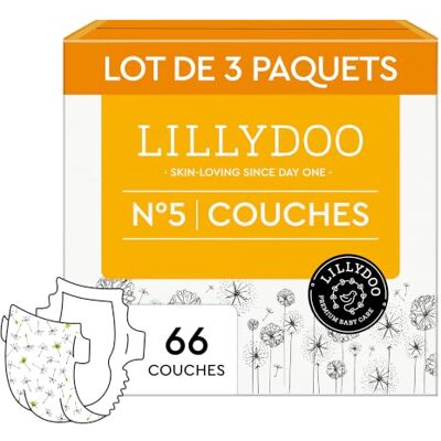 LILLYDOO Couches Bébé Hypoallergéniques, Taille 5 (11+ kg), 66 pcs Couches ultra douces et absorbantes, sans parfum ni lotion pour les peaux sensibles, et testées dermatologiquement. Publicité LILLYDOO Couches Bébé Hypoallergéniques, Taille 5 (11+ kg), 66 pcs Couches ultra douces et absorbantes, sans parfum ni lotion pour les peaux sensibles, et testées dermatologiquement. Publicité