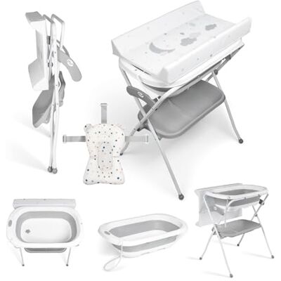 Ms Zoe - avec socle - tapis à langer - panier de rangement - Baignoire pour bébé - Publicité Ms Zoe - avec socle - tapis à langer - panier de rangement - Baignoire pour bébé - Publicité