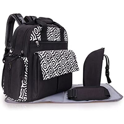 SONARIN Sacs à Dos à Langer pour Bébé Multifonction Portable,Sacs à Langer Grande Capacité Sac à Couches de Voyage avec Matelas à Langer & Sac à Bouteille Isotherme & Bandoulière(Noir) - Publicité SONARIN Sacs à Dos à Langer pour Bébé Multifonction Portable,Sacs à Langer Grande Capacité Sac à Couches de Voyage avec Matelas à Langer & Sac à Bouteille Isotherme & Bandoulière(Noir) - Publicité