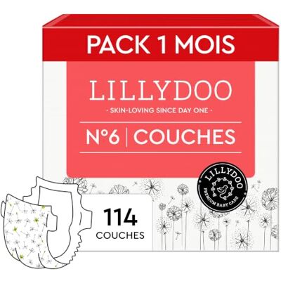 LILLYDOO Couches Bébé Hypoallergéniques, Taille 6 (13+ kg), 114 pcs Couches ultra douces et absorbantes, sans parfum ni lotion pour les peaux sensibles, et testées dermatologiquement. Publicité LILLYDOO Couches Bébé Hypoallergéniques, Taille 6 (13+ kg), 114 pcs Couches ultra douces et absorbantes, sans parfum ni lotion pour les peaux sensibles, et testées dermatologiquement. Publicité