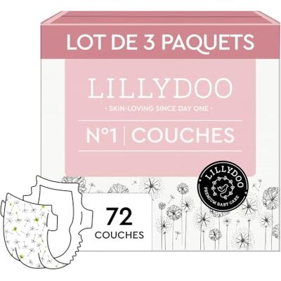 LILLYDOO Couches Bébé Hypoallergéniques, Taille 1 (2+ kg), 72 pcs Couches ultra douces et absorbantes, sans parfum ni lotion pour les peaux sensibles, et testées dermatologiquement. Publicité LILLYDOO Couches Bébé Hypoallergéniques, Taille 1 (2+ kg), 72 pcs Couches ultra douces et absorbantes, sans parfum ni lotion pour les peaux sensibles, et testées dermatologiquement. Publicité