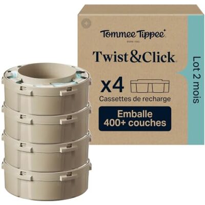 Tommee Tippee Twist and Click Poubelle à Couches Recharges - Pack de 4 facile - Publicité Tommee Tippee Twist and Click Poubelle à Couches Recharges - Pack de 4 facile - Publicité