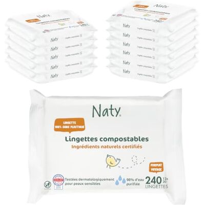 Naty Lingettes Humides - Sensibles, Sans Parfum, Pack Voyage - Publicité Naty Lingettes Humides - Sensibles, Sans Parfum, Pack Voyage - Publicité