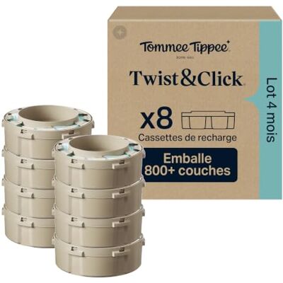 Tommee Tippee Cassettes de recharge originales Poubelle à couches Twist and Click Advanced, Lot exclusif de 8, 10,5 m, Recharge facile et grandes économies, 8 X 10,5 m - Publicité Tommee Tippee Cassettes de recharge originales Poubelle à couches Twist and Click Advanced, Lot exclusif de 8, 10,5 m, Recharge facile et grandes économies, 8 X 10,5 m - Publicité