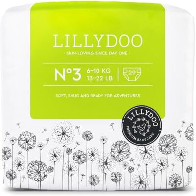 LILLYDOO Couches Bébé Hypoallergéniques, Taille 3 (6+ kg), 29 pcs Couches ultra douces et absorbantes, sans parfum ni lotion pour les peaux sensibles, et testées dermatologiquement. Publicité LILLYDOO Couches Bébé Hypoallergéniques, Taille 3 (6+ kg), 29 pcs Couches ultra douces et absorbantes, sans parfum ni lotion pour les peaux sensibles, et testées dermatologiquement. Publicité