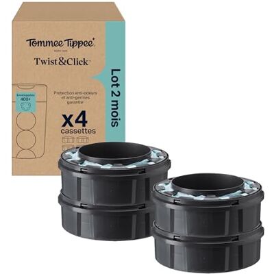 Tommee Tippee Twist and Click Poubelle à Couches Recharges - Pack de 4 facile - Publicité Tommee Tippee Twist and Click Poubelle à Couches Recharges - Pack de 4 facile - Publicité