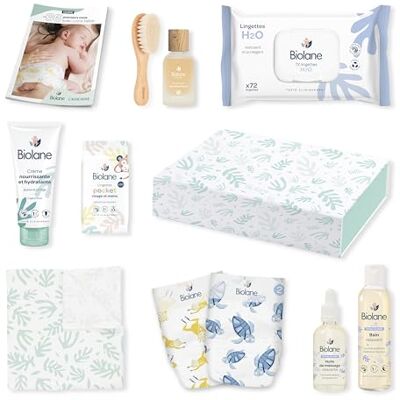 Biolane Coffret Cadeau Naissance 10 Essentiels Bébé : Couches , Lingettes H2O, Lange Doux, Soins, Eau de Toilette Coffret Naissance Complet pour Nouveau-né et Jeunes Parents - Publicité Biolane Coffret Cadeau Naissance 10 Essentiels Bébé : Couches , Lingettes H2O, Lange Doux, Soins, Eau de Toilette Coffret Naissance Complet pour Nouveau-né et Jeunes Parents - Publicité