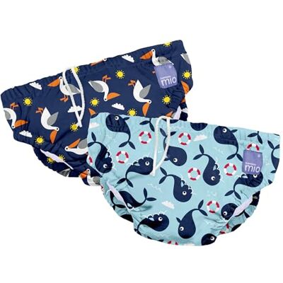 Bambino Mio couches de bain lavables Révolutionnaires pour bébés et tout-petits, lot de 2, réutilisables, pour garçons et filles Baleine & Pélican, 0–6 mois - Publicité Bambino Mio couches de bain lavables Révolutionnaires pour bébés et tout-petits, lot de 2, réutilisables, pour garçons et filles Baleine & Pélican, 0–6 mois - Publicité