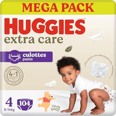 Huggies Taille Maxi 4 Couches pour Bébé - Barrières Élevées, Coussins Doux - Publicité Huggies Taille Maxi 4 Couches pour Bébé - Barrières Élevées, Coussins Doux - Publicité