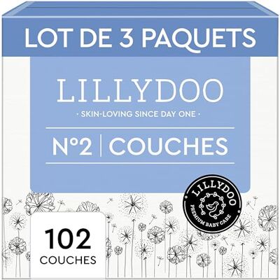 LILLYDOO Couches Bébé Hypoallergéniques, Taille 2 (4+ kg), 102 pcs Couches ultra douces et absorbantes, sans parfum ni lotion pour les peaux sensibles, et testées dermatologiquement. Publicité LILLYDOO Couches Bébé Hypoallergéniques, Taille 2 (4+ kg), 102 pcs Couches ultra douces et absorbantes, sans parfum ni lotion pour les peaux sensibles, et testées dermatologiquement. Publicité