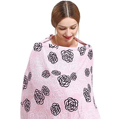 SONARIN Couvertures d'allaitement de Qualité Supérieure,motif fleur,avec Sac de Rangement,écharpe d'allaitement,4 en 1 multifonction,Respirant et Léger(Rose) - Publicité SONARIN Couvertures d'allaitement de Qualité Supérieure,motif fleur,avec Sac de Rangement,écharpe d'allaitement,4 en 1 multifonction,Respirant et Léger(Rose) - Publicité