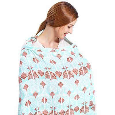 SONARIN Couvertures d'allaitement de Qualité Supérieure,motif fleur,avec Sac de Rangement,écharpe d'allaitement,4 en 1 multifonction,Respirant et Léger(Bleu) - Publicité SONARIN Couvertures d'allaitement de Qualité Supérieure,motif fleur,avec Sac de Rangement,écharpe d'allaitement,4 en 1 multifonction,Respirant et Léger(Bleu) - Publicité