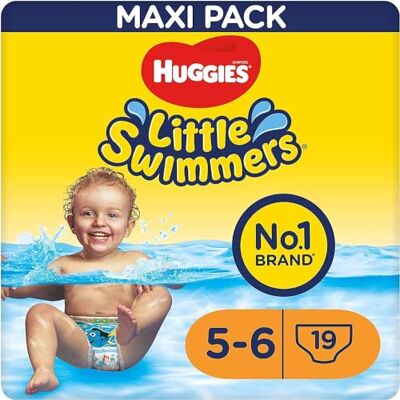 HUGGIES Little Swimmers Couches Taille 5-6 (12 à 18 kg), 1 Paquet de 19 Pièces (L'emballage peut varier) - Publicité HUGGIES Little Swimmers Couches Taille 5-6 (12 à 18 kg), 1 Paquet de 19 Pièces (L'emballage peut varier) - Publicité